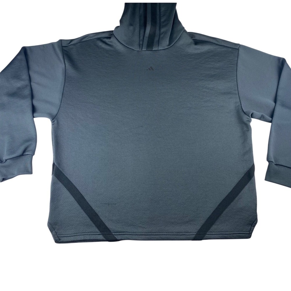 Adidas Sportswear Mens Mesh Hoodie Carbon Grey Black IC2418 Size Medium